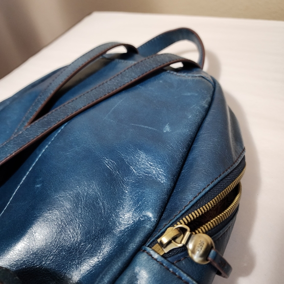 HOBO Cliff Sapphire Blue Leather Backpack - Picture 13 of 15